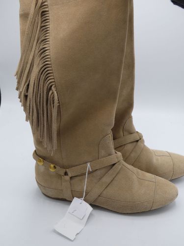 Jerme Dreyfuss Bottes plates daim beige  franges style coachella - jrome dreyfuss - Modalova