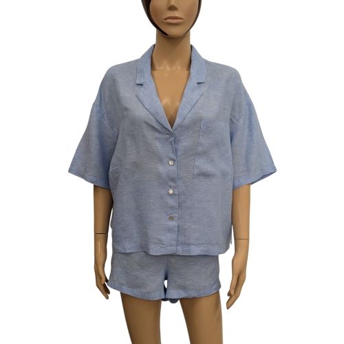 Neuf avec tiquette Ensemble Pyjashort PremiumT XL en lin ciel - monoprix - Modalova
