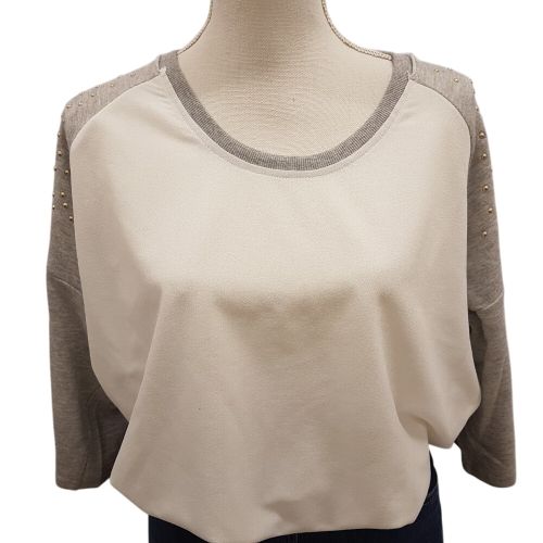 Tee-shirt blanc cass et gris  clous - Taille 7 - so joy - Modalova