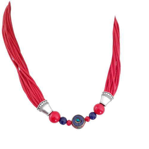 Collier rouge et lapis Lazuli - Label Emmaus - Modalova