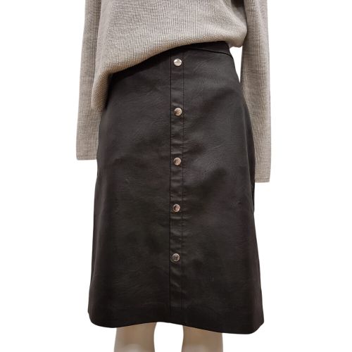 Jupe droite boutonne en similicuir - Taille 40 - damart - Modalova