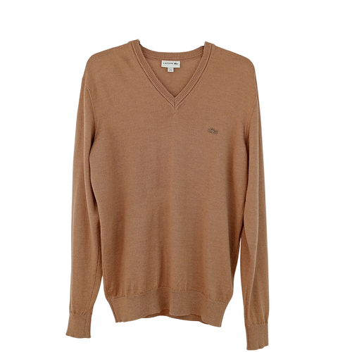 Pull de la marque manches longues col en V de la couleur cannelle taille Us XL- (taille Fr 46) - lacoste - Modalova