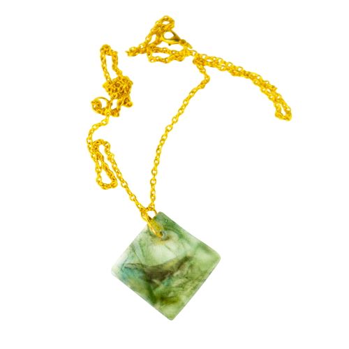 Collier en rsine poxy transparent avec chaine en mtal dore - lamarcotte - Modalova