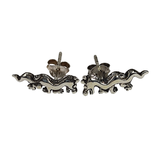 Boucles d'oreilles "Dragon" en argent 925 (poinon) - Label Emmaus - Modalova