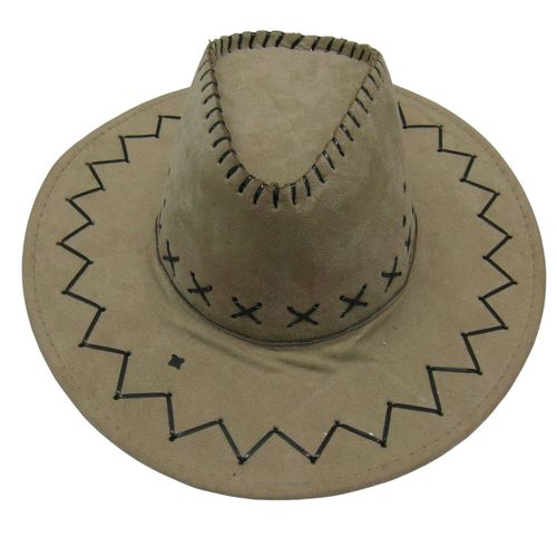 Chapeau western de cow-boy beige adulte - Label Emmaus - Modalova