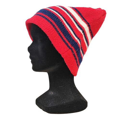 Bonnet en maille tricolore - vintage - Modalova