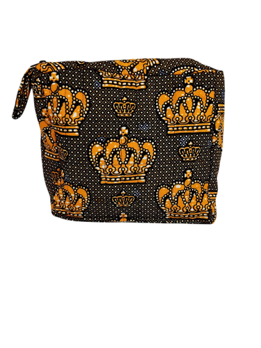 Trousse de toilette en tissu wax  partir de tissu recycl, fabriqu dans notre atelier Acsomur - couture acsomur - Modalova