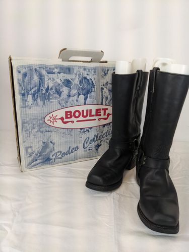 Boots d'quitation en cuir coupe carre - pointure 39 - 9" - boulet - Modalova