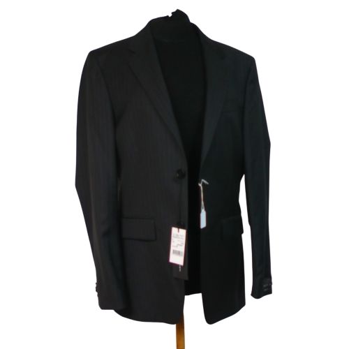 Veste de costume BRUCE FIELD, gris fonc  rayures blanches, 100% laine vierge, Taille 46 - Label Emmaus - Modalova