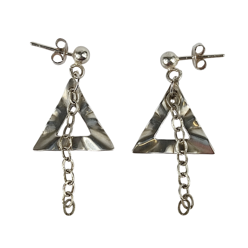 Boucles d'oreilles "Triangle annes 1980" en argent 925 - Label Emmaus - Modalova