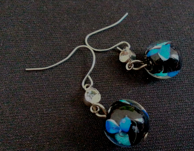 Boucles d'oreilles en verre et mtal - Label Emmaus - Modalova