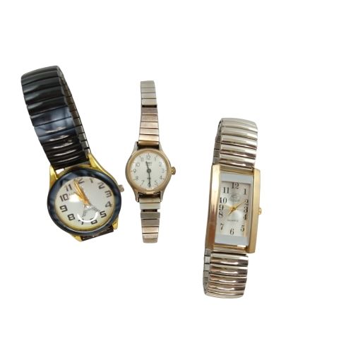 Lot de 3 montres bracelets extensibles - Steltman, Stainless steel back, Timex - Label Emmaus - Modalova