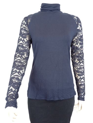 Col roulé marine "marc lauge" TM ML en résille brodée - Label Emmaus - Modalova