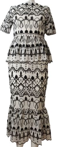 NEVER FULLY DRESSED ROBE LONGUEUR MOLLET MADE IN CHINA TAILLE36 COULEUR NOIR ET BLANC - Label Emmaus - Modalova