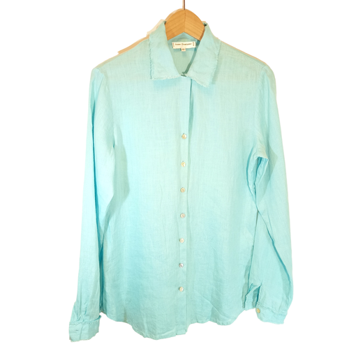 Chemisier turquoise en lin- - T: 42 - anne fontaine - Modalova