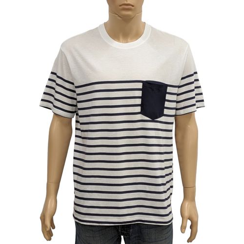 Neuf avec tiquette Tee Shirt Marinire T XL blanc  rayures marine - monoprix - Modalova