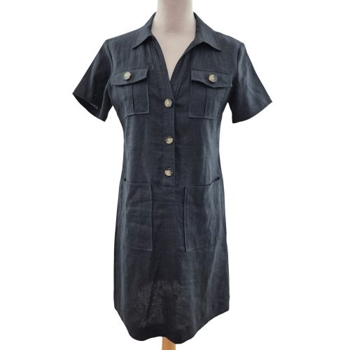 Robe noire en lin - Caroll - T36 - caroll - Modalova