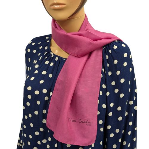 charpe fuchsia vintage 115 cm x 24 cm - pierre cardin - Modalova