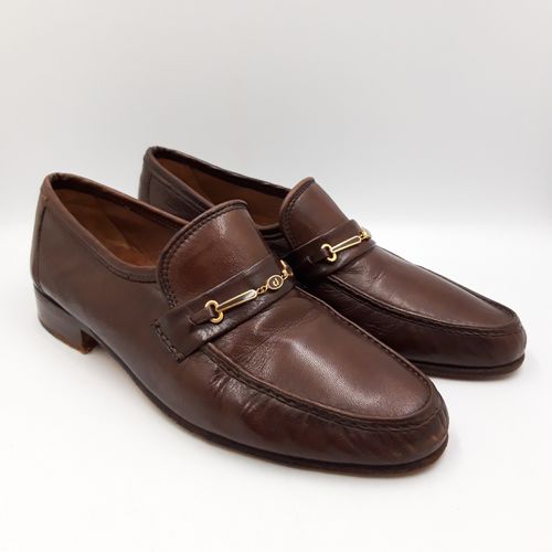 Mocassins Charles Jourdan Vintage/ Chaussures cuir souple marron P.42 (8) Fabriqu en Italie - Label Emmaus - Modalova