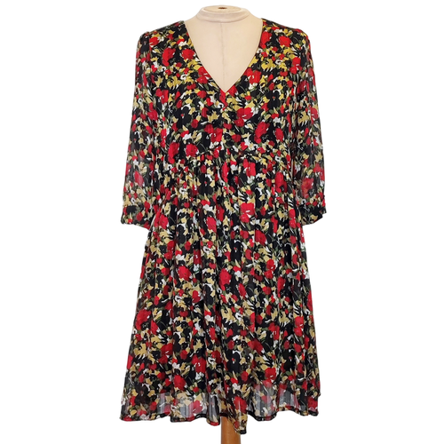 Robe courte en voile  imprim fleurs - S/M - by one - Modalova