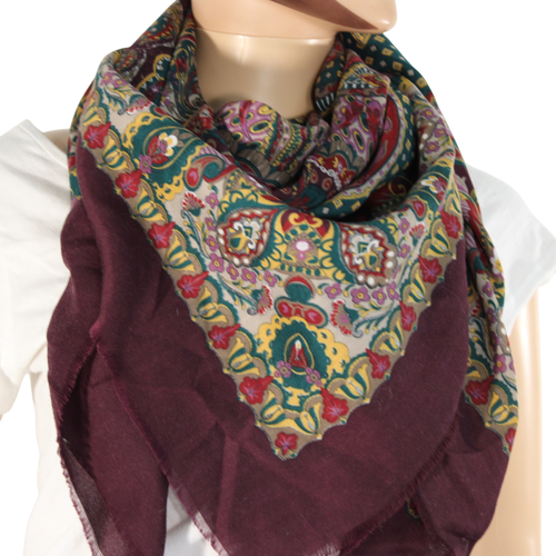 Chle Femme Bordeaux  Motif - Label Emmaus - Modalova