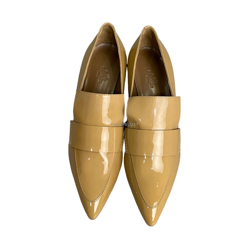 Mocassins pome en vernis camel - - 37 - herms paris - Modalova