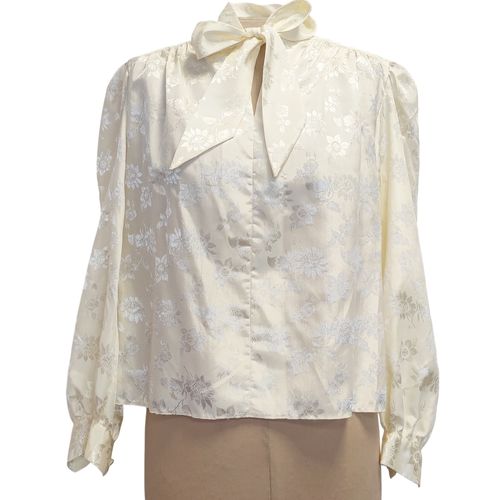 Blouse  col lavalire fleuri - L - vintage - Modalova