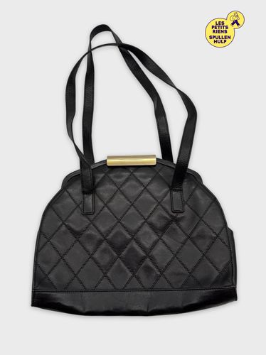 Sac  main cuir brun matelass vintage  - marque inconnue - Modalova