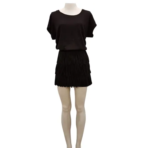 Mini jupe  volants et franges - ZARA - taille L - zara basic - Modalova