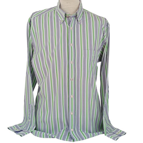 Chemise de la marque  rayures et vert col boutonn manches longues taille L (42) - gant - Modalova