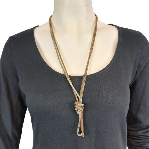 Collier sautoir bicolore bronze et argent - Label Emmaus - Modalova