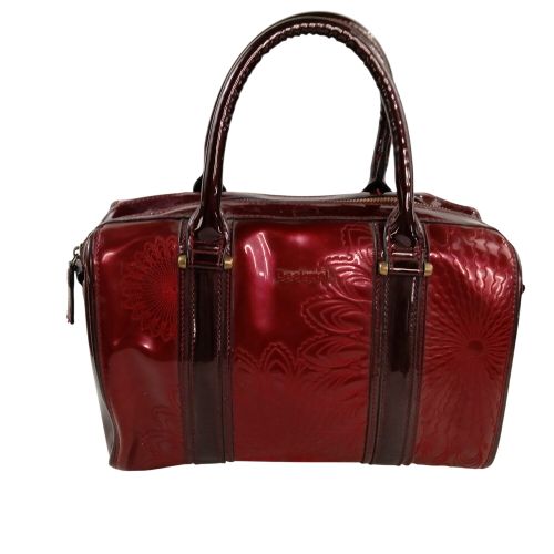 Sac  main en cuir bordeaux et verni - Desigual - Modalova