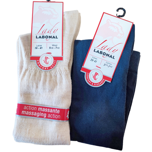 Lot de 2 chaussettes - 39-41 - lady labonal - Modalova