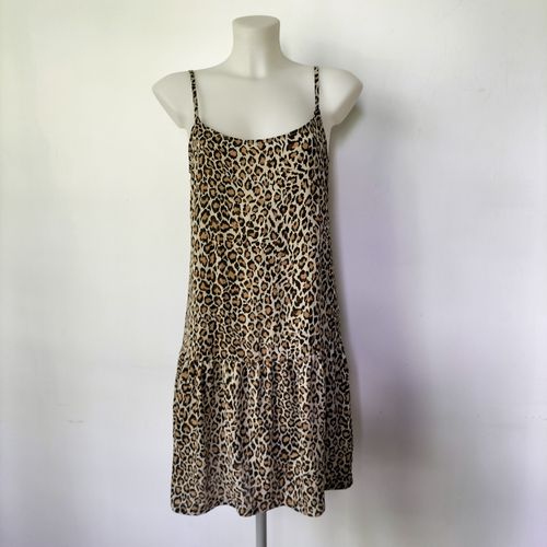 Robe lopard fines bretelles croises dos - T. XS - mango - Modalova