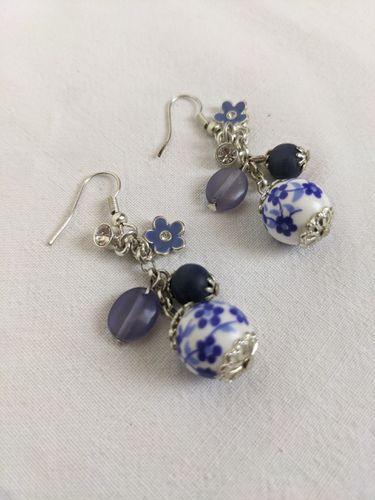 Boucles d'oreilles avec perles en porcelaine de Chine - Label Emmaus - Modalova