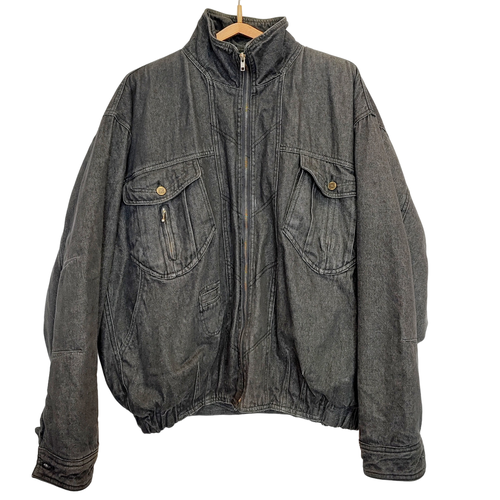 Blouson aviateur en denim - L - vintage - Modalova