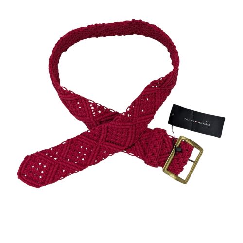 Jamais port Ceinture macram avec motif losange HILFIGER, boucle mtal dore - tommy hilfiger - Modalova