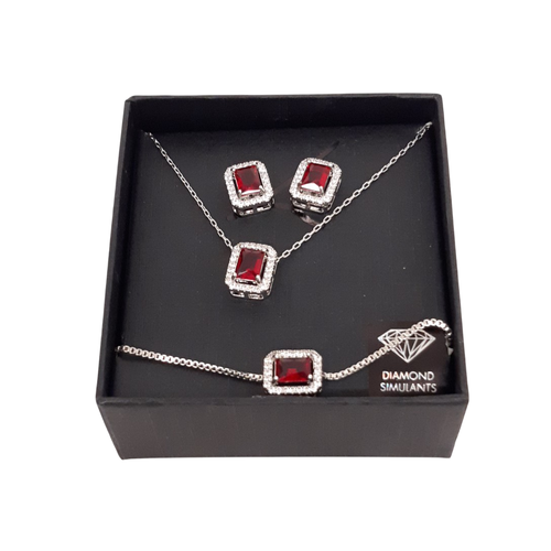 Belle fantaisie collier, bracelet et boucle d'oreille - diamond simulants - Modalova