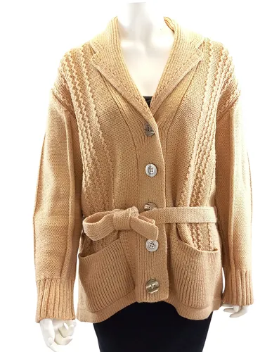 Gilet veste laine coloris caramel - Label Emmaus - Modalova