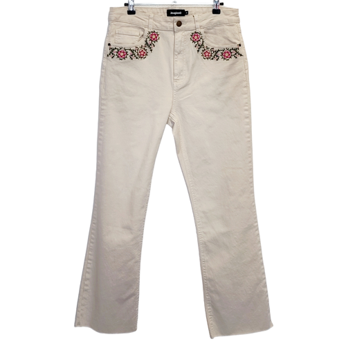 Jean beige brod - 42 - desigual - Modalova