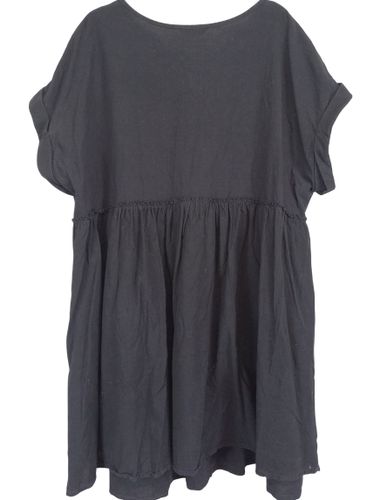 Haut/tunique SM en revers avec boutons bois fronce volante " curve" T4XL - Shein - Modalova