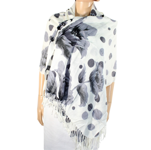 Foulard Femme Blanche et Grise - Label Emmaus - Modalova