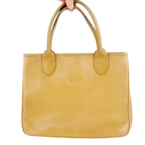 Sac  main modle Cavalcade cuir beige - longchamp - Modalova