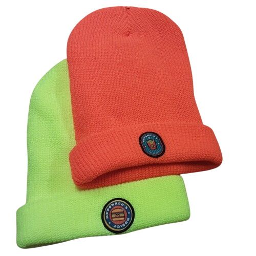 Lot de 2 goodies collector bonnets McDonald's, un orange et un jaune - Label Emmaus - Modalova