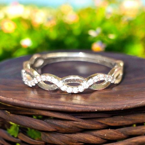 Bague acier inoxydable strass de cristal [  1,8 cm ] - Label Emmaus - Modalova