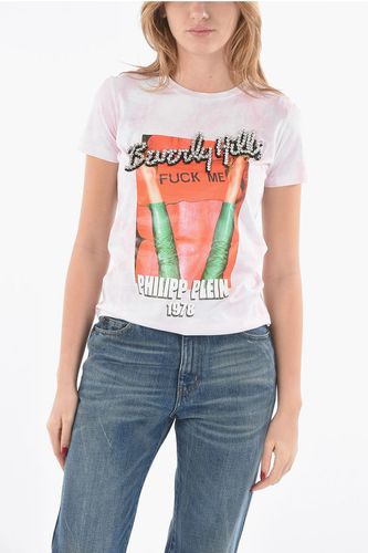 COUTURE EST.1978 Tie Dye Effect Crew-Neck T-shirt with Embel size L - Philipp Plein - Modalova