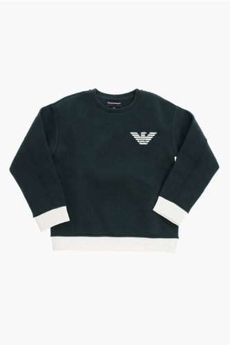 EMPORIO Solid Color Crew-neck Sweatshirt with Contrasting Ed size 8 Y - Armani Junior - Modalova