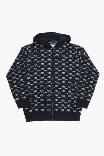 EMPORIO Virgin Wool Sweater with Hood and Zip Closure size 10 Y - Armani Junior - Modalova