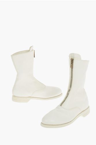 Front Zipped Horse Leather Mid Booties size 38 - Guidi - Modalova