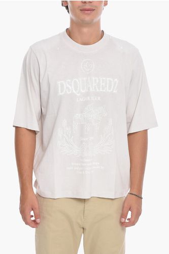 Printed Short Sleeved BEER Crewneck T-Shirt size L - Dsquared2 - Modalova